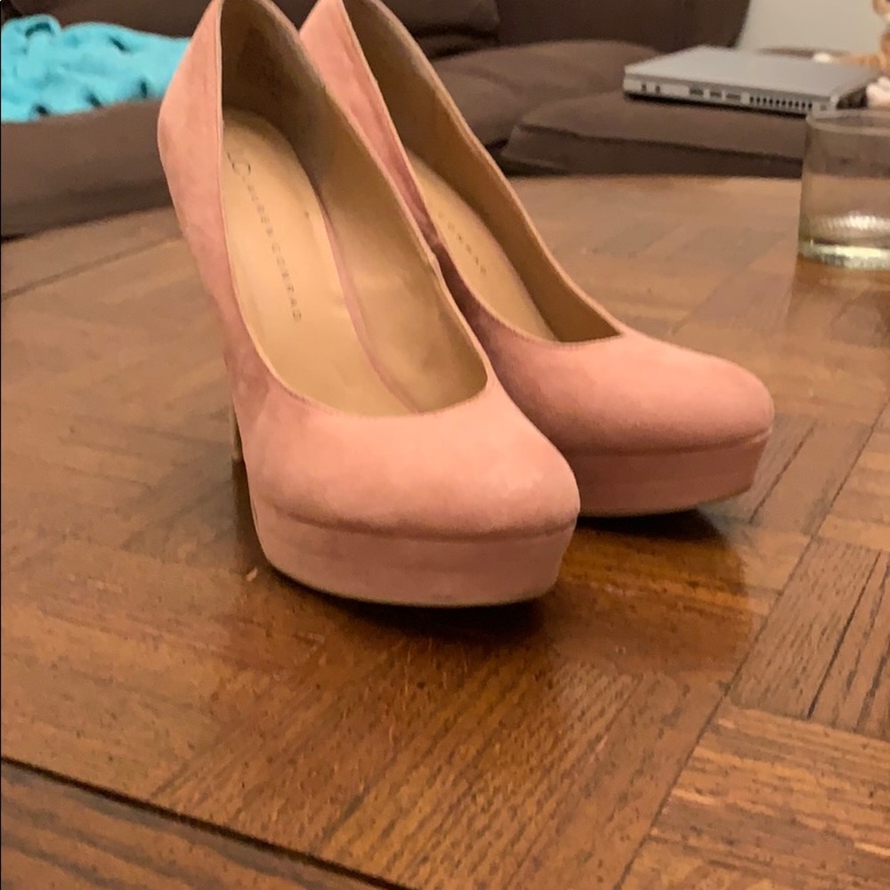 Pink Suede Pumps